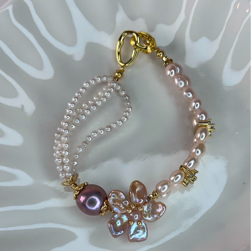 Handmade Freshwater Pearl Braided Bracelet